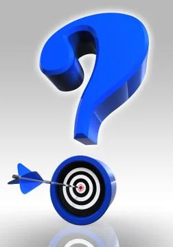 Blue questionmark and target Stock Illustration