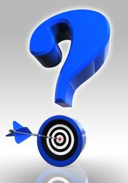 Blue questionmark and target Stock Illustration