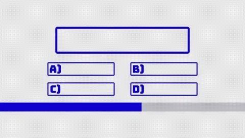 Blue quiz panel with four answer choices and a progress bar Stock Footage 339116358