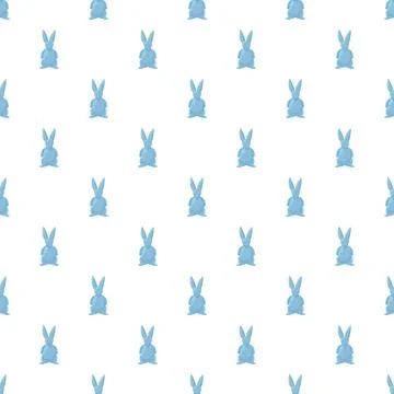 Blue rabbit animals forming a seamless pastel pattern 스톡 일러스트