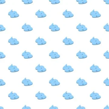 Blue rabbit slippers isometric seamless cozy pattern Stockillustratie