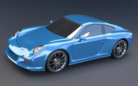 Blue racing car 3d rendering Stock Illustration
