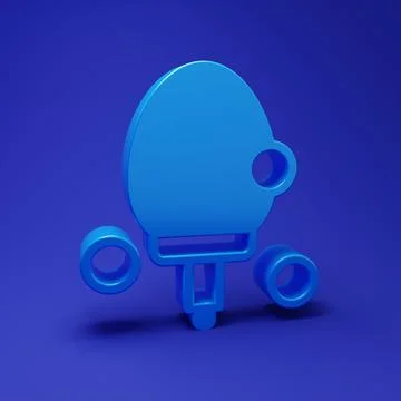 Blue Racket for playing table tennis icon isolated on blue background. Mini.. Stock Illustration