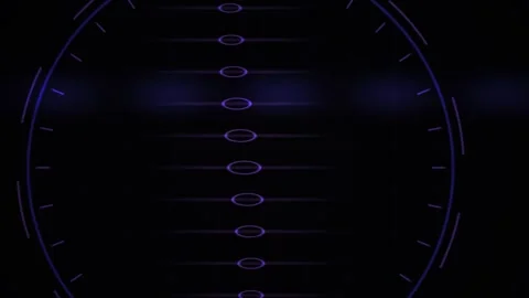 Blue radar interface on black background. Stock Footage 334688836