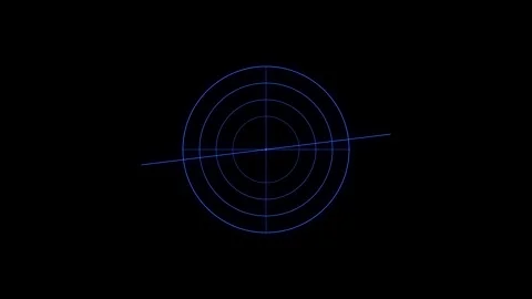 Blue Radar Scanner Animation HUD Interface on Dark Background 4K Loop Stock Footage 334596342