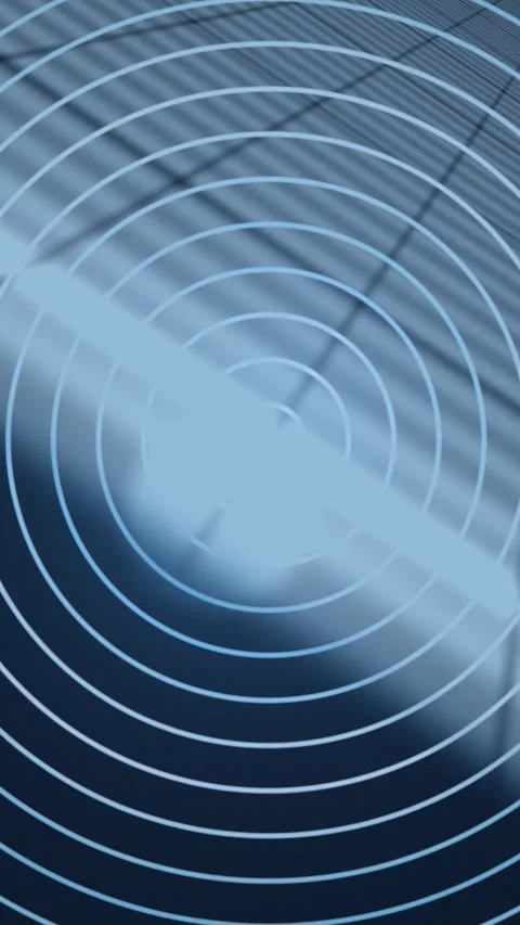 Blue Radar Sonar Ring Loop Tech Abstract Motion Background Vidéo 345648715