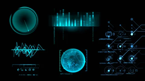 Blue radar system animated in alpha channel 動画素材 40744634