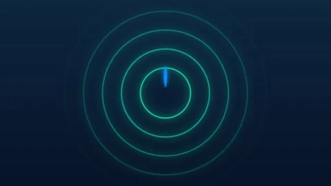 Blue Radar Target Circle UI Interface Graphic Video stock 341844908