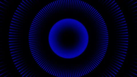 Blue Radial Circle Futuristic Concentric Loop Stock Footage 313347370