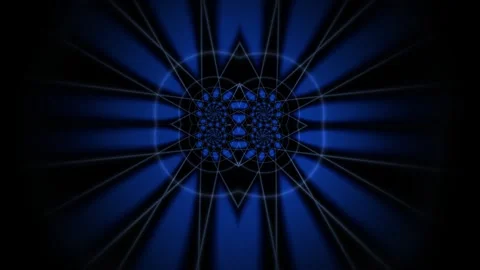 Blue Radial Geometric Light Pattern Seamless Loop Stock Footage 340653210
