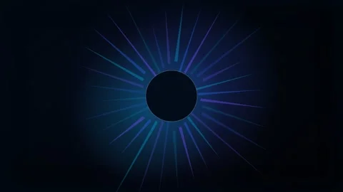 Blue Radial Light Rays on Black Background Stock Footage 340596779