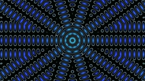 Blue Radial Neon Pattern Seamless Loop Stock Footage 340779077