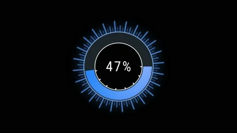 Blue radial precise percentage Stock Footage 166441646