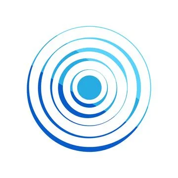 Blue radial pulse waves spreading data communication Stock Illustration