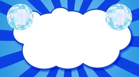 Blue Radial ray background with mirror ball and cloud, loop HD 動画素材 37736975