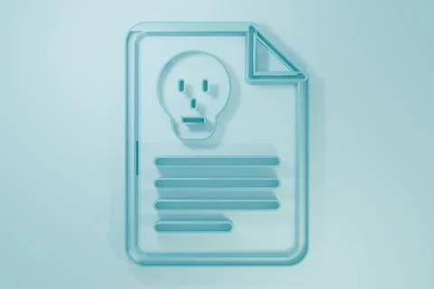 Blue Radiation warning document icon isolated on blue background. Text file.. Stock Illustration