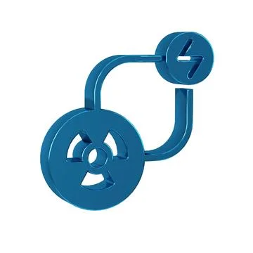 Blue Radioactive exchange energy icon isolated on transparent background. R.. 스톡 일러스트