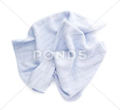 Blue rag over white isolated background Stock Photos