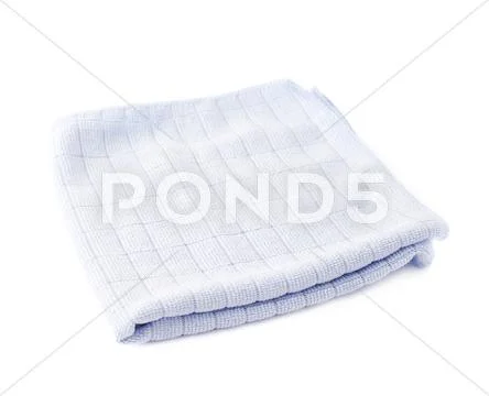Blue rag over white isolated background Stock Photos