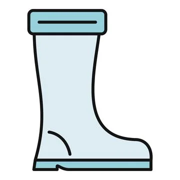 Blue rain boot protecting feet from wet weather Stock Illustration