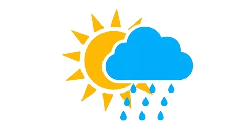 Blue rain cloud animation with falling raindrops for weather forecast apps .. 스톡 동영상 341851984