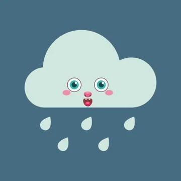 Blue Rain Cloud Vector Illustration Illustrazione stock