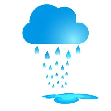 Blue Rain Cloud Vector Illustration. Stock Illustration