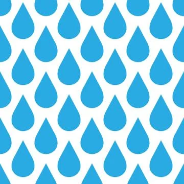 Blue rain drop seamless pattern background. Water and bad weather theme. Vector イラスト素材