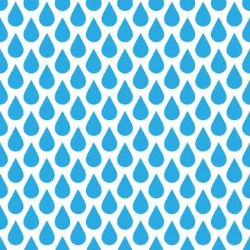 Blue rain drop seamless pattern background. Water and bad weather theme. Vector イラスト素材