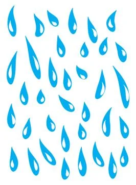 Blue rain, tears falling down  vector symbol icon design. Beautiful illustrat Stock Illustration
