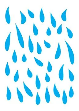 Blue rain, tears falling down  vector symbol icon design. Beautiful illustrat Stock Illustration