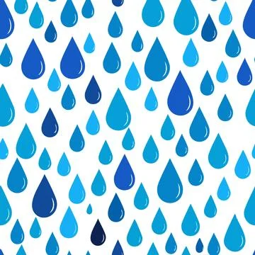 Blue rain vector seamless pattern Stock Illustration