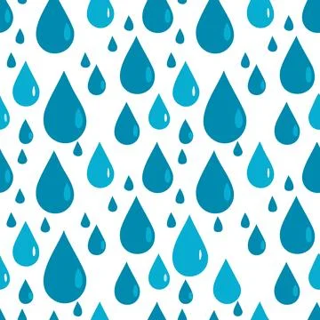 Blue rain vector seamless pattern Stock Illustration