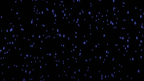 Blue Raindrops On a Black Background Video stock 145380860