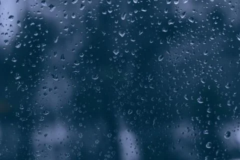 BLUE rainy window-4 Stock Photos