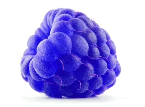 The blue raspberry berry is isolated on a white background. Full clipping pat Stock Photos