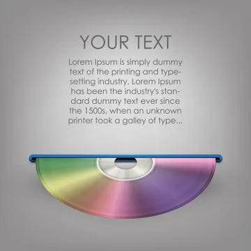 Blue-ray, DVD or CD disc with background Stock Illustration