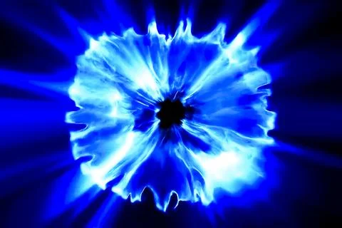 Blue rays, big plasma blast. Illustration Stock Illustration