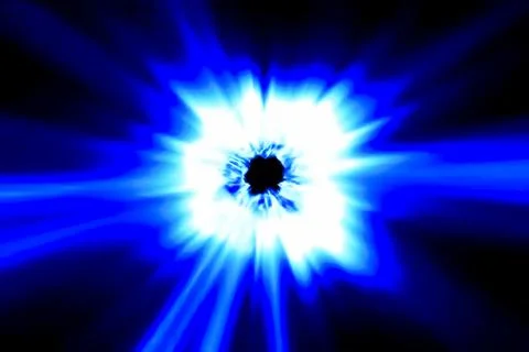 Blue rays, big plasma blast. Illustration Stock Illustration