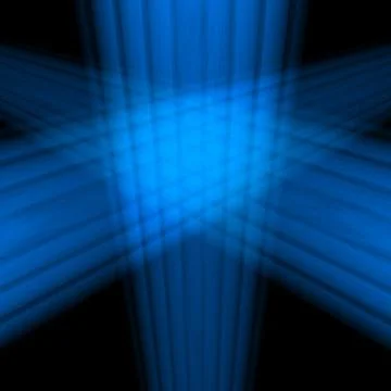 Blue rays intersect in the dark Stock Illustration