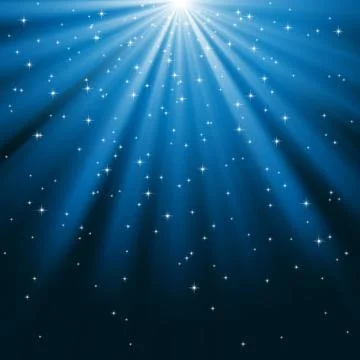 Blue Rays of Light and Stars 스톡 일러스트