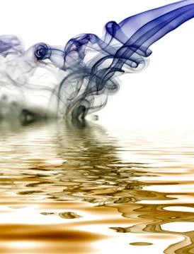 Blue rays smoke abstract in white background Illustrazione stock