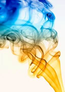 Blue rays smoke abstract in white background Illustrazione stock