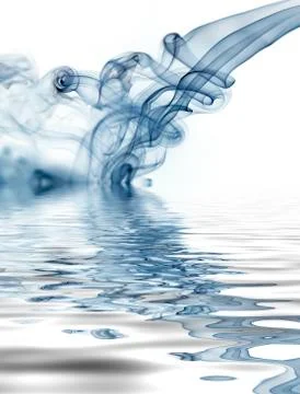 Blue rays smoke abstract in white background Stock Illustration