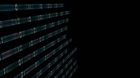 Blue rays transmit a binary code code to the center of the screen . place for Stock Footage 85633355