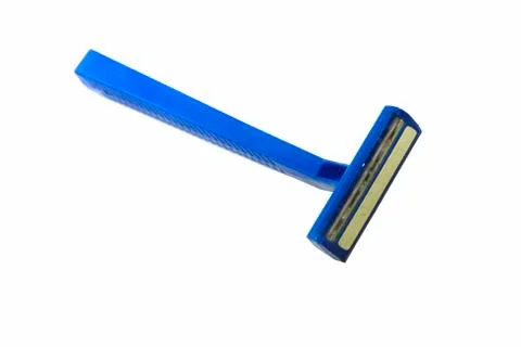 Blue razor isolated Stock Photos