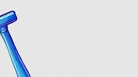 A blue razor shaves on a black screen. Stock Footage 250698136