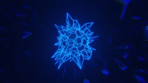 Blue Reactive Audio Visualizer with Glowing Abstract Lines. 4K Stock Footage 323447065