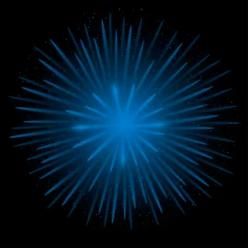 Blue realistic fireworks Stock Illustration