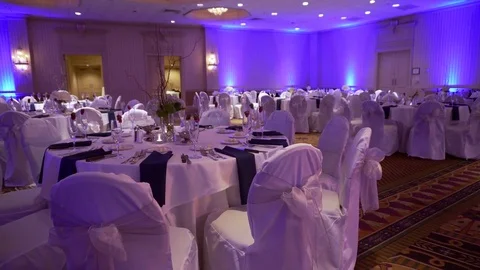 Blue Reception Hall Wide Stock-Footage 75427782